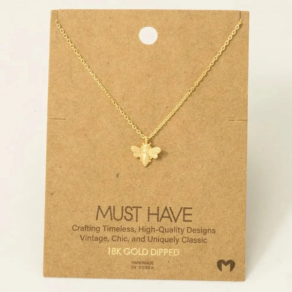 Mini Bee Pendant Necklace