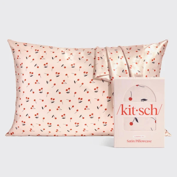 Cherry Print Satin Pillowcase - Standard