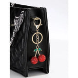 Rhinestone Cherry Drop Keychain