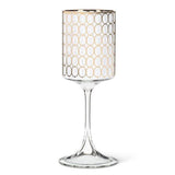Slender Wine Glass w Gold Rings