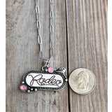 Rodeo Print Stone Pendant Necklace