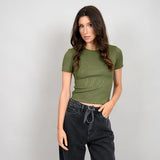 Roxi Rib SS Round Neck Tee