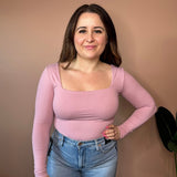 Stacy L/S Square Neck Bodysuit