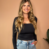 Stacy Crop Square Neck Top