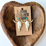 Western Steerhead Dangle Earrings