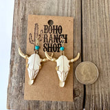 Western Steerhead Dangle Earrings