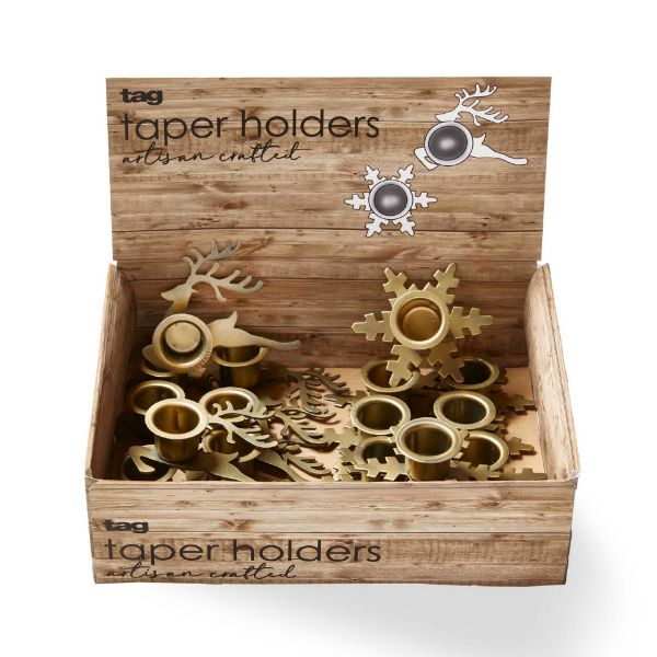 Snowflake Reindeer Taper Holder