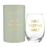 Wine Tasting Daily Stemless Wine Glass