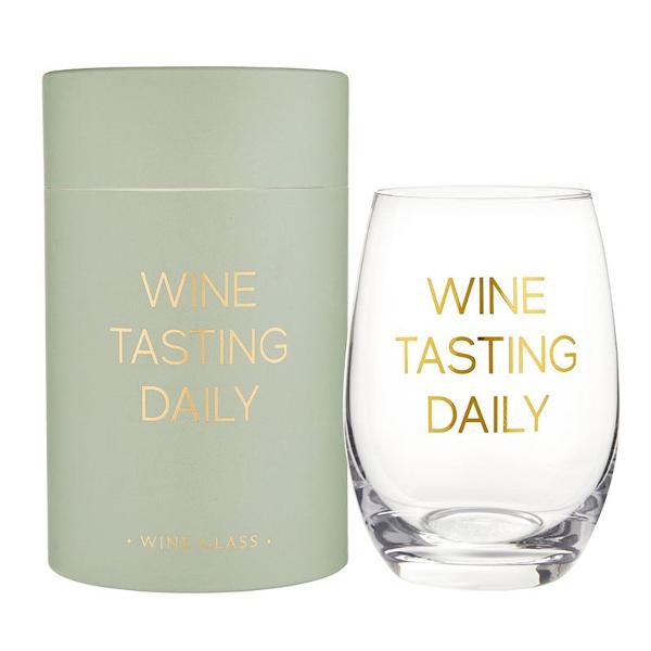 Wine Tasting Daily Stemless Wine Glass