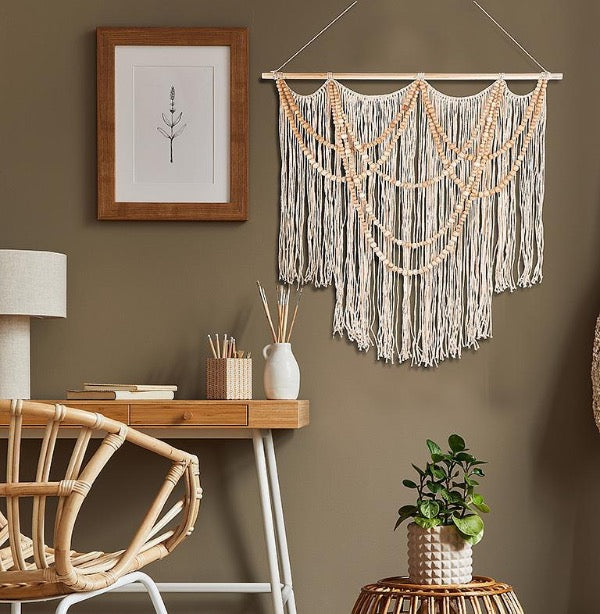 Fringed Wall Hanging W/ Beads