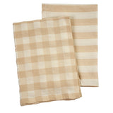 Gingham Stripe Linen Tea Towels Set/2