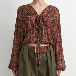 Harvest Floral Mesh Blouse
