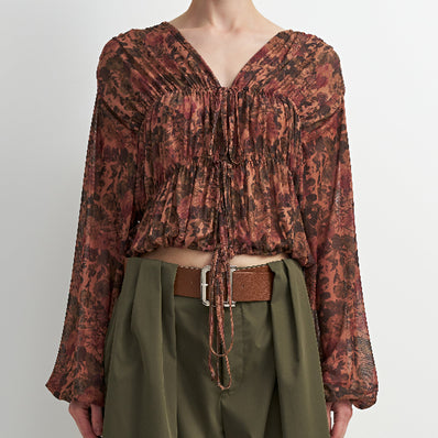 Harvest Floral Mesh Blouse