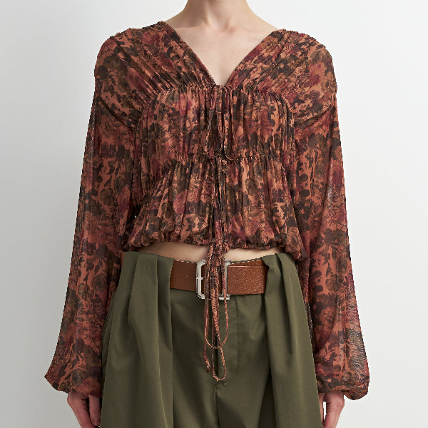 Harvest Floral Mesh Blouse