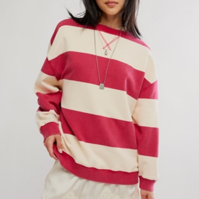 WTF Classic Striped Oversized Crew