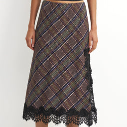Woven Plaid Skirt