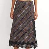 Woven Plaid Skirt