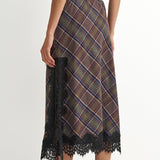 Woven Plaid Skirt