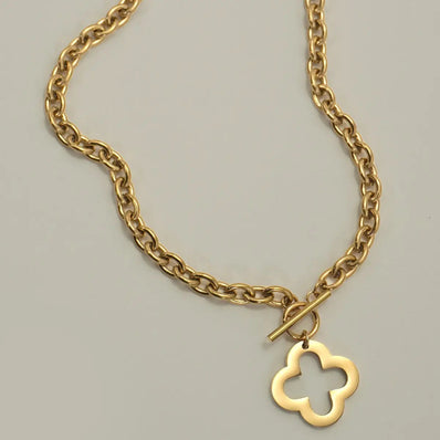18K Stainless Steel Clover Necklace