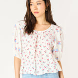 Valley Tie-Back Printed Top