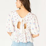 Valley Tie-Back Printed Top