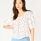 Valley Tie-Back Printed Top