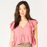 Dora Flutter Sleeve Top