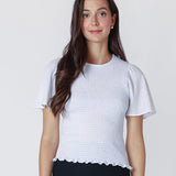 Manny Smocked Flutter Tee