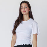 Manny Smocked Flutter Tee