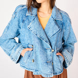 Rosalyn Crop Denim Trench Coat