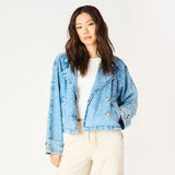 Rosalyn Crop Denim Trench Coat