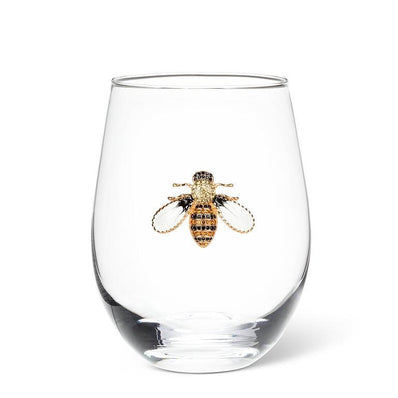 Jewel Bee Stemless Wine Glass