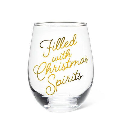 Christmas Spirits Stemless Wine Glass
