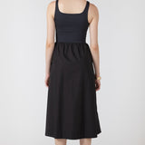 Tenley Mixed Fabric Midi Dress