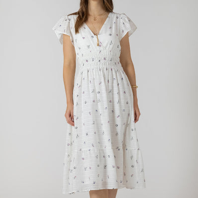 Dainty Roses Wrap Front Dress