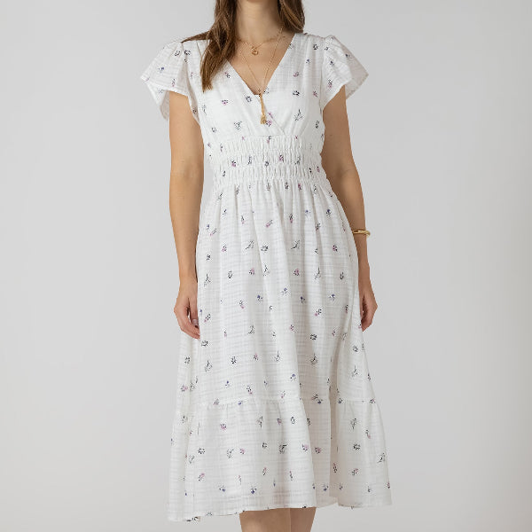 Dainty Roses Wrap Front Dress
