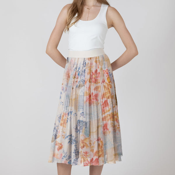 Flower Patch Pleated Skirt