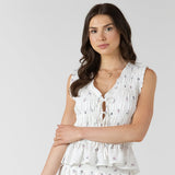Dainty Rose Tie Front Top