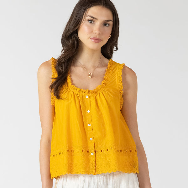 Sunflower Lace Trim Tank
