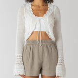 Trinity Tie-Front Crochet Cardi