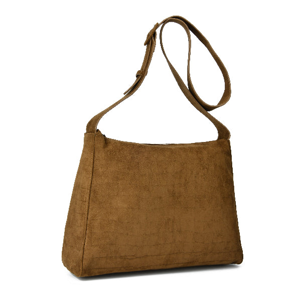 Kira Suede Croc Shoulder Bag