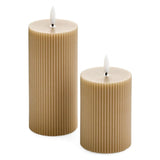 Ribbed LED Pillar Candle