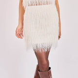 Angel Wings Fringe Mini Skirt