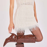 Angel Wings Fringe Mini Skirt