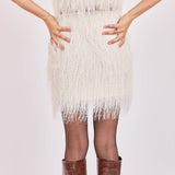 Angel Wings Fringe Mini Skirt