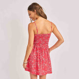 Firecracker Shirred Mini Dress