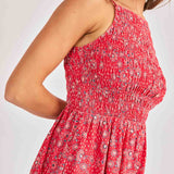 Firecracker Shirred Mini Dress