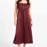 Ceremony Lace Trim Midi Dress