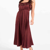 Ceremony Lace Trim Midi Dress
