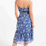 Glow Path Shirred Midi Dress